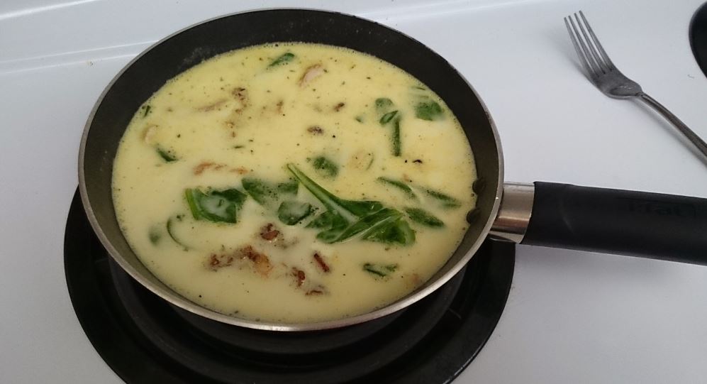 soup in a frying pan